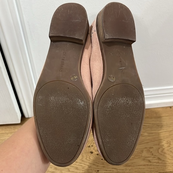 Lucky Brand Pink Suede Leather Loafer Size 9 - Picture 4 of 6